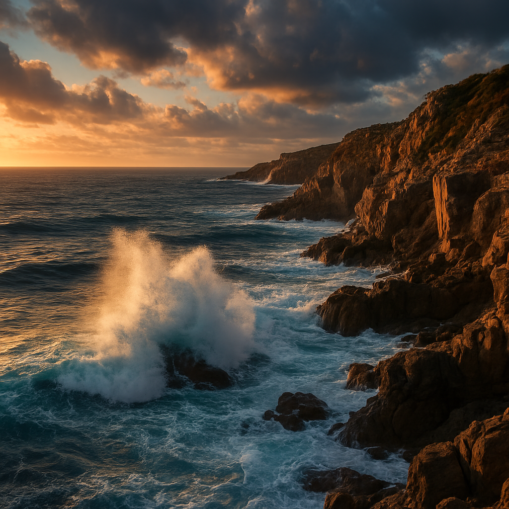 Costa española al atardecer